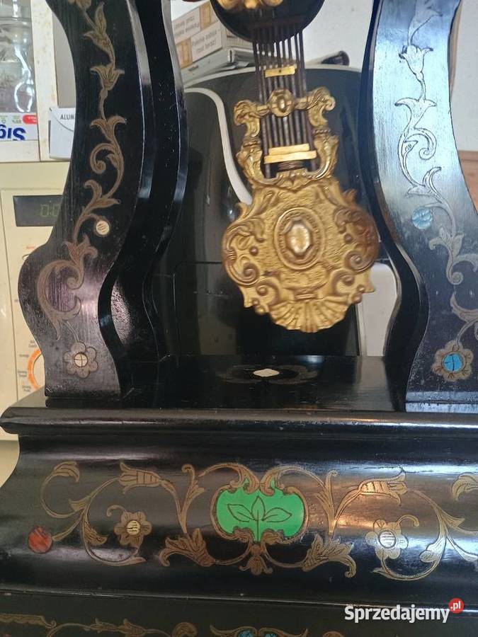 Kominkowy zegar francuski drewno Wyposażenie wnętrz Rzeszów