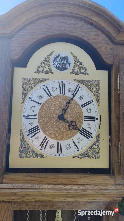 Zegar stojący w skrzyni dębowej podkarpackie Iwonicz-Zdrój