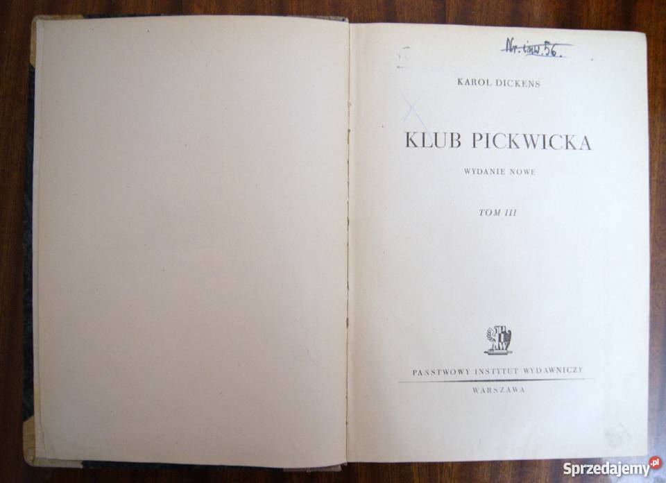 Karol Dickens Klub Pickwicka t III 1947 Parczew sprzedam