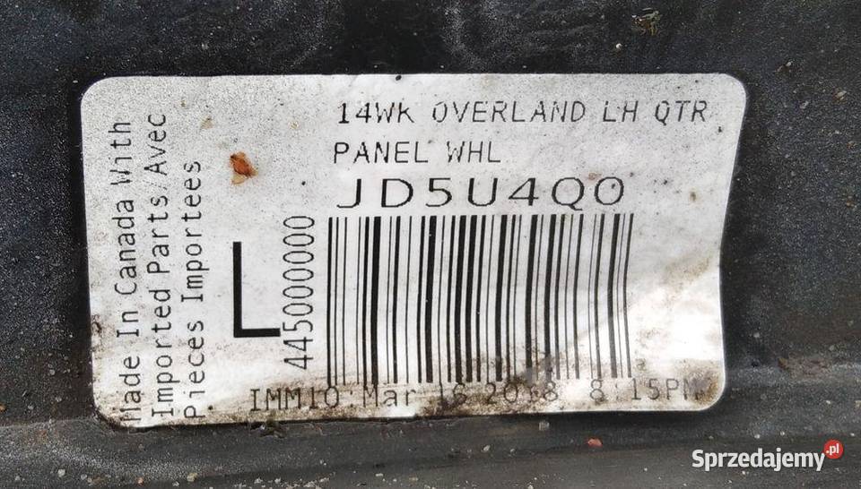 JEEP GRAND CHEROKEE WK2 OVERLAND LISTWA BŁOTNIKA Listwy i nakładki
