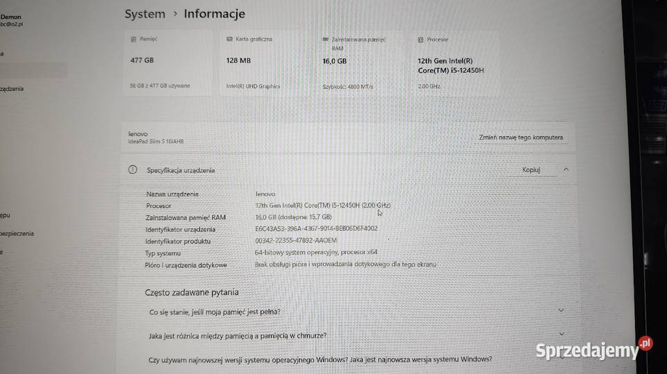 Lenovo ideapad slim 5i 16 Boguchwała
