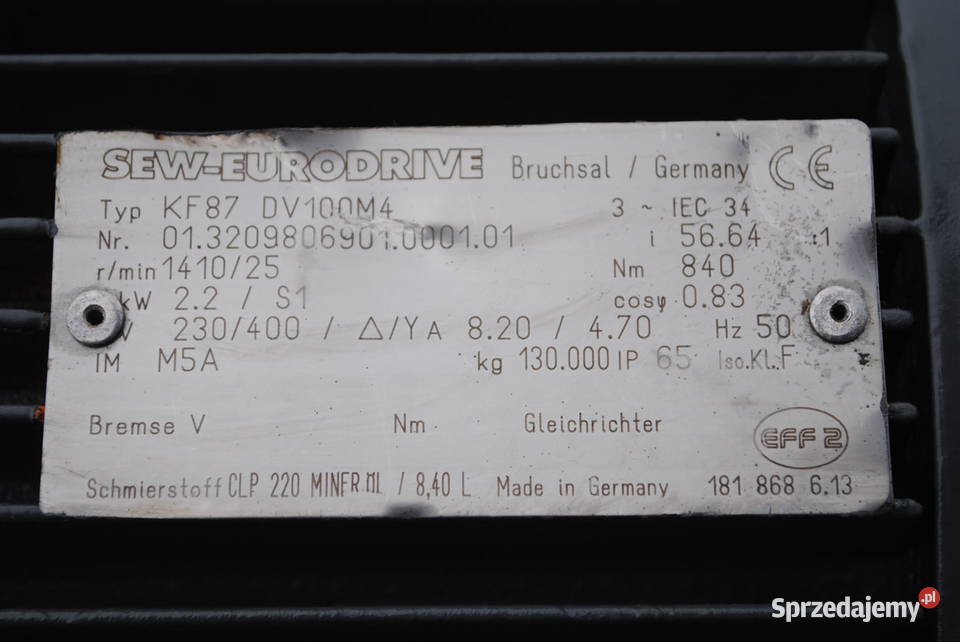 Motoreduktor kątowy 22kw 25obrmin Firmy SEW Kargowa