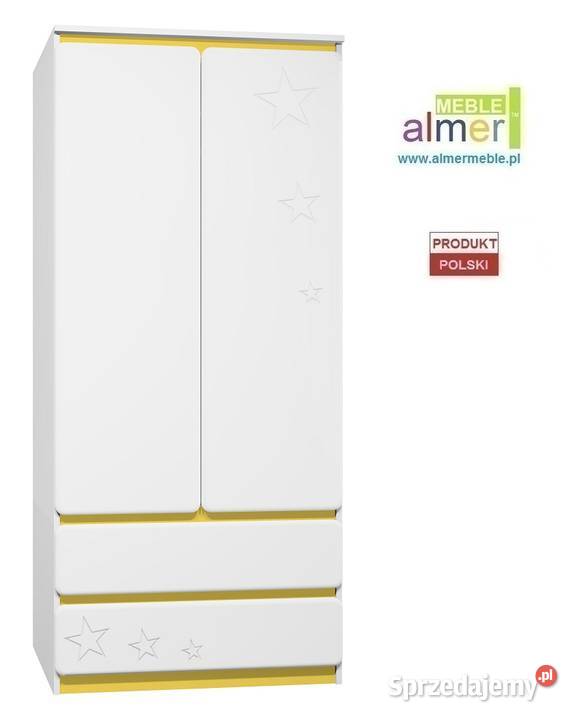 szafa dziecięca biała STARS MDF C21 90x55 w200