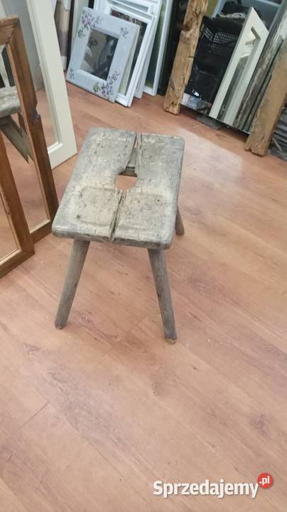 Taboret ryczka stołek drewniany
