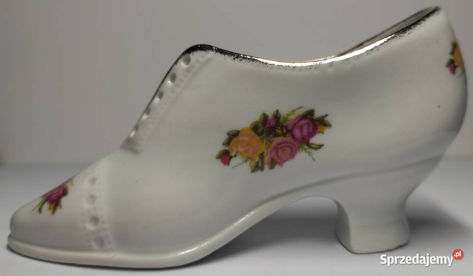 Porcelanowy bucik but z porcelany kwiaty kwiatki Warszawa