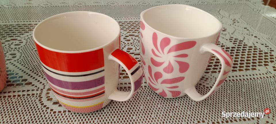Duże kubki z łyżeczkami wielokolorowy Warszawa sprzedam