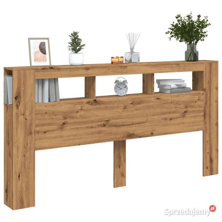 Wezgłowie łóżka z LED dąb artisan 200x185x1035 Warszawa