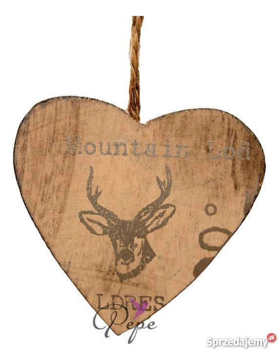 Zawieszka drewniana Serce Łódź