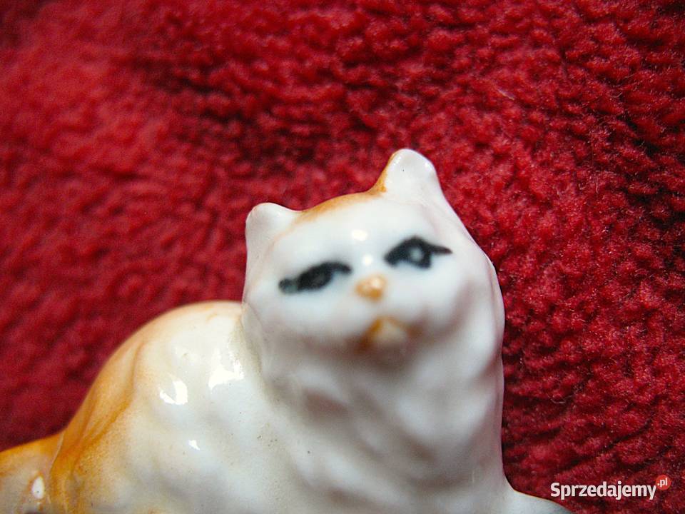 Kot miniatura figurka porcelana 22 x 35 x 2 beżowy Siedlce