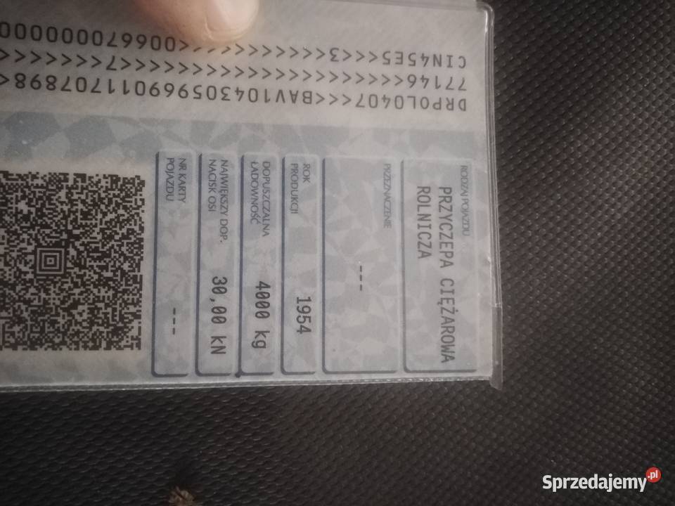 Przyczepa 4 tony pozostałości