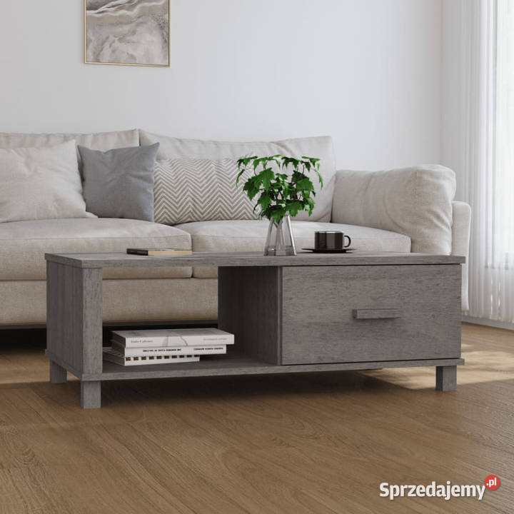 Stolik kawowy HAMAR jasnoszary 100x55x35 drewno