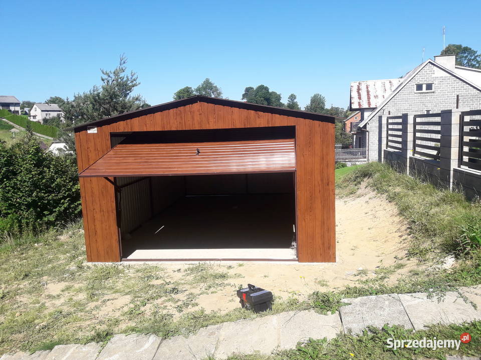 Garaż Blaszany 6x5m Dwie Bramy Uchylne Ciemny mazowieckie Gielniów sprzedam