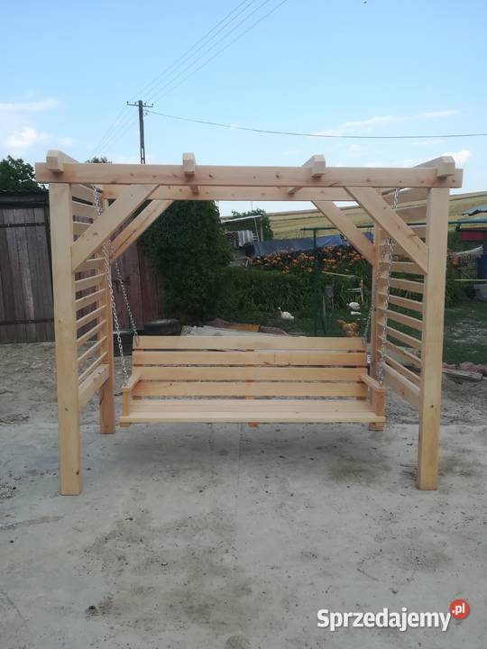 Huśtawka drewniana ogrodowa ozdobna Tyszowce