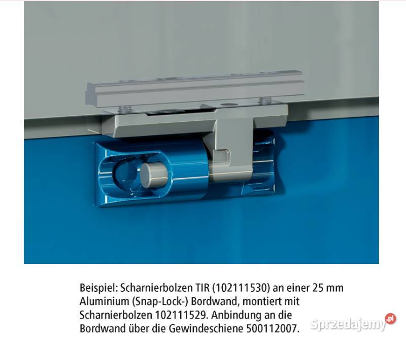 Zawias TIR 119x23mm trzpień zawiasu 18mm ocynk Przysieka Polska sprzedam