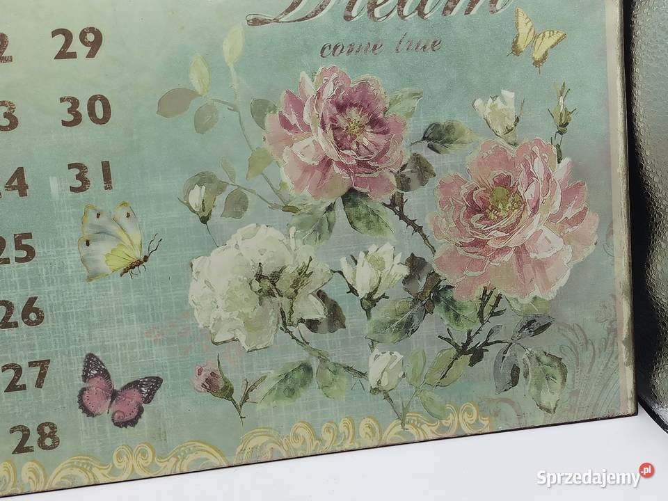 Szyld metalowy kalendarz vintage Blacha znak
