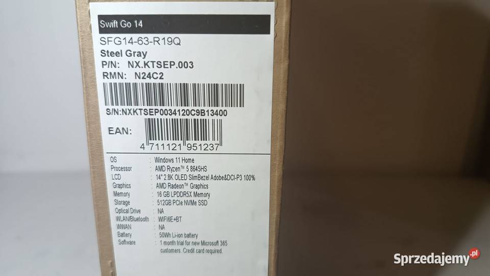 Laptop ACER Swift Go 14 Katowice sprzedam