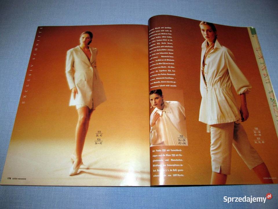 Burda International Wiosna 1990 moda szycie Skępe