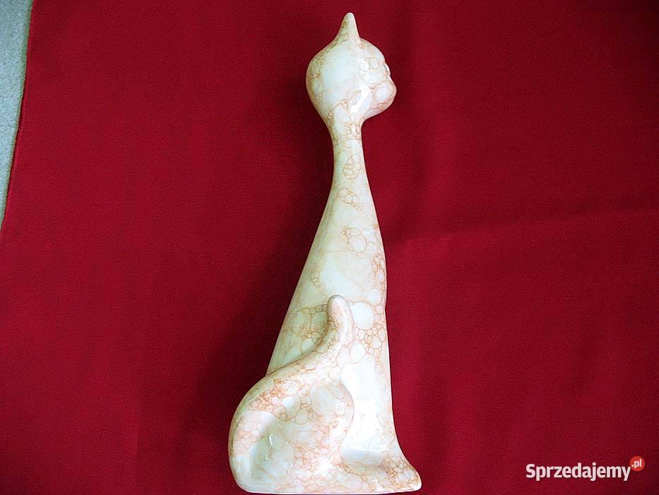 Kot figurka smukła ceramika 25 x 7 x 9 Siedlce