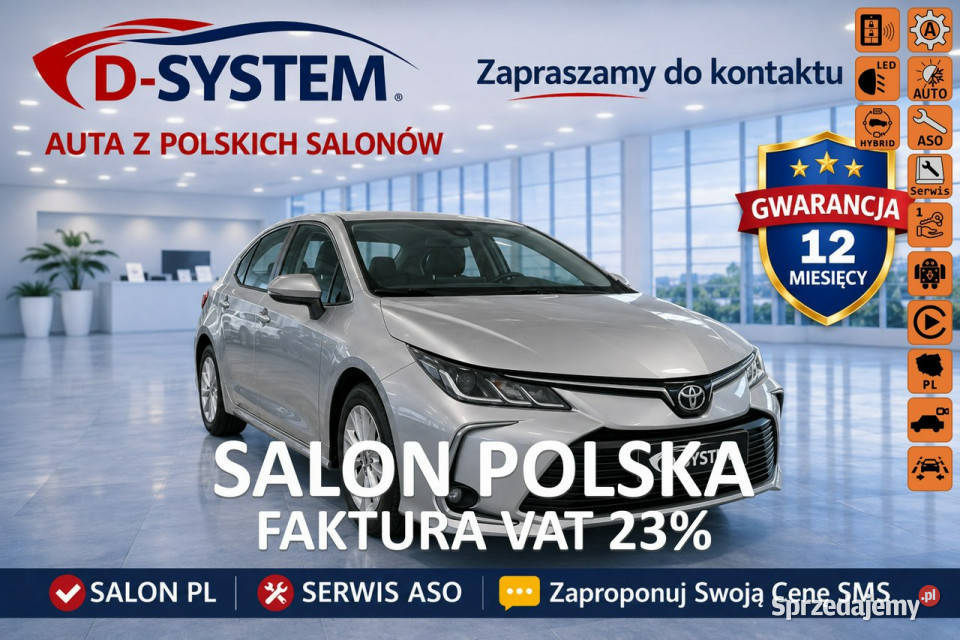 Toyota Corolla 23r Salon Polska 18 HYBRID 1wł czujnik zmierzchu Białystok sprzedam