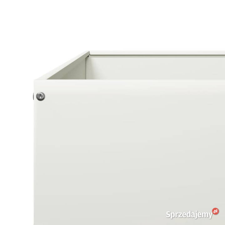 Podwyższona donica biała 100x100x185 stal Donice Warszawa