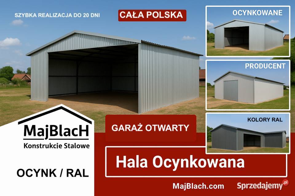 Garaż Blaszany w Ocynku HALA Wiata Magazyn Rypin
