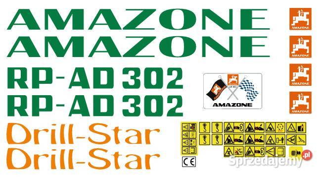 Zestaw naklejek na siewnik AMAZONE zielony Kamionna sprzedam