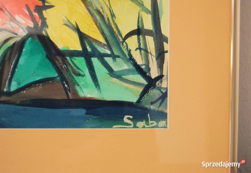 Architektura dworek obraz dyptyk gwasz akwarela Lublin