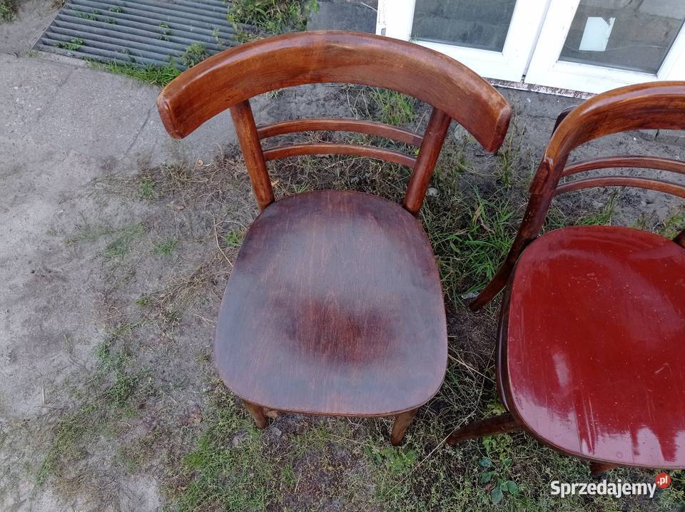 Zabytkowe drewniane krzesła PRL 4 Pionki sprzedam