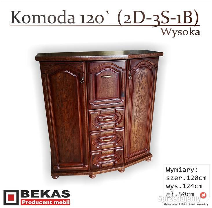 Stylowa Zgrabna komoda 120 Orzech Dąb Nowa Bytom sprzedam