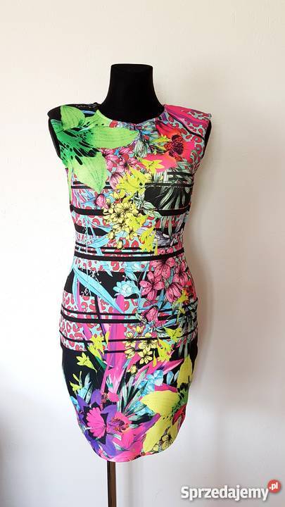 Sukienka w kwiaty River Island Bodycon Unikat M Jasło