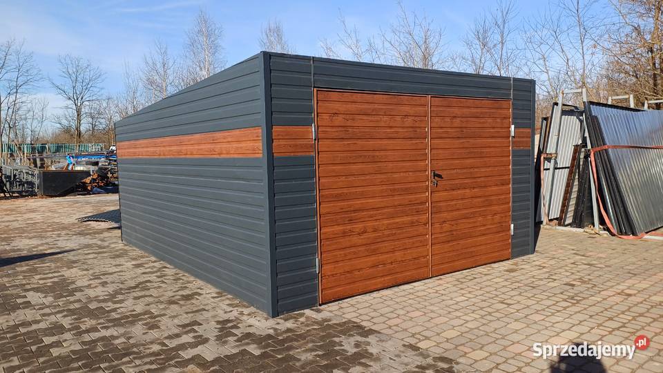 Garaż jednospadowy 4x5 grafit pasek świętokrzyskie Kazimierza Wielka