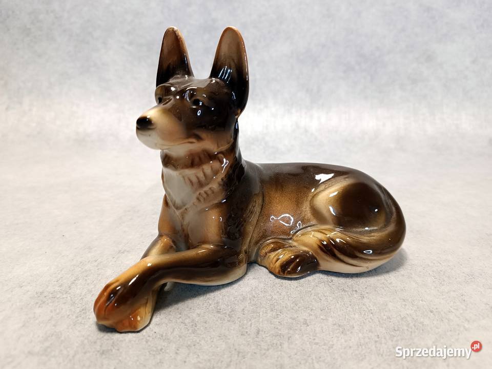PORCELANOWA FIGURKA PSA OWCZAREK NIEMIECKI Jawor