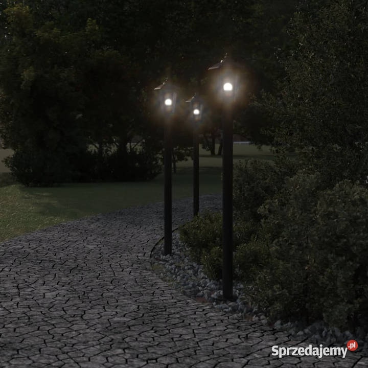 Lampy ogrodowe na słupku 3 czarne 120 stal Pozostałe Warszawa sprzedam