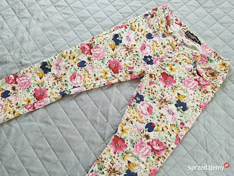 Madonna Letnie kolorowe spodnie kwiaty Rozmiar S warmińsko-mazurskie sprzedam