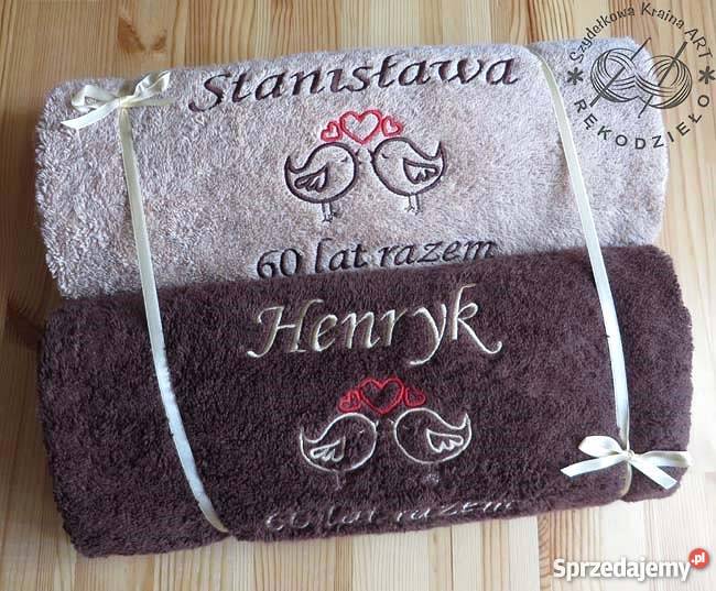 Ręczniki z HAFTEM prezent na ŚLUB ROCZNICĘ kujawsko-pomorskie Toruń