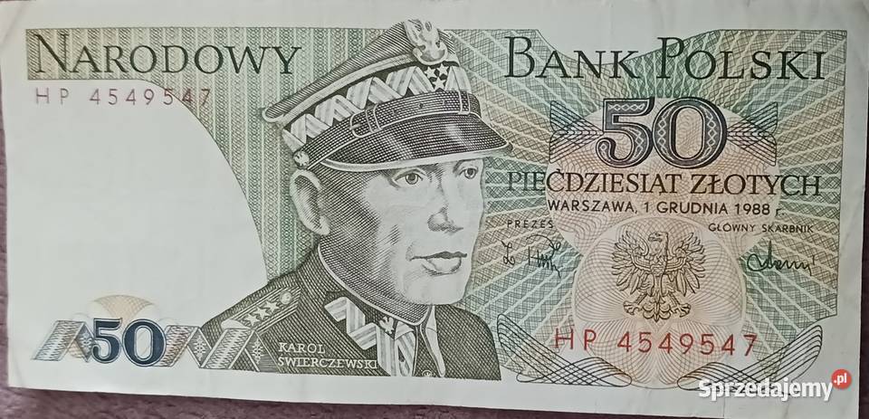 50 złotych 1 XII 1988 r seria HP Konin