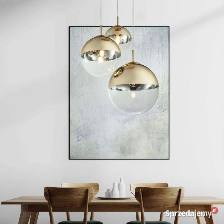 LAMPA wisząca 3 Złote Kule GLOBO Żyrandol VARUS Lampy wiszące Żary