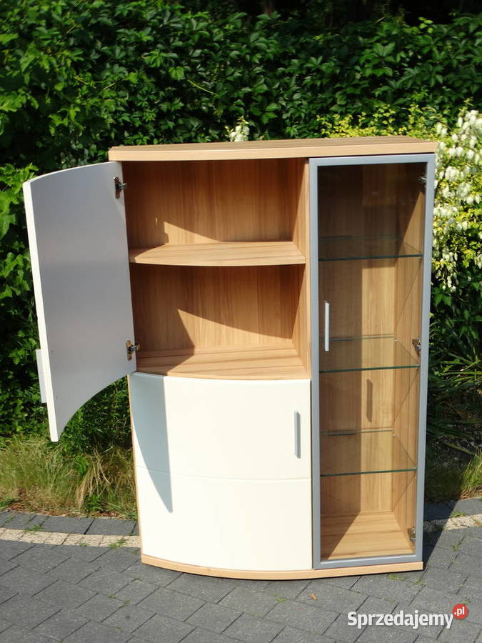 Szafka witryna jasna szklane półki ośw led 36.5cm Biłgoraj