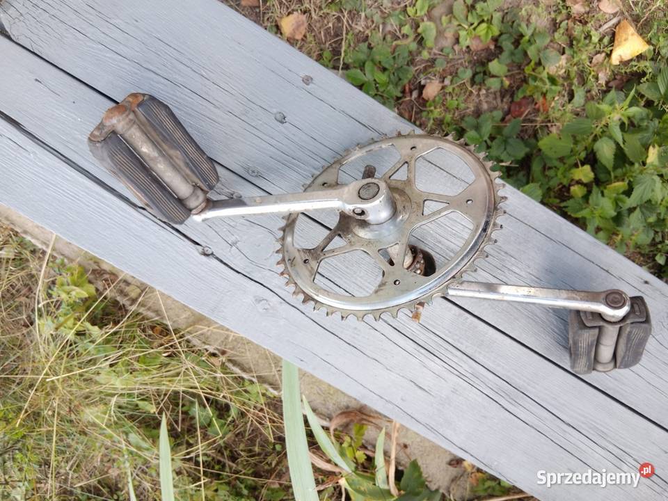Stara zabytkowa korba PRL Romet pedały Romet Kęty