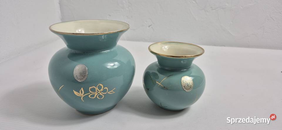 Komplet Wazonów Aurnbacher Majolika Vintage Biłgoraj