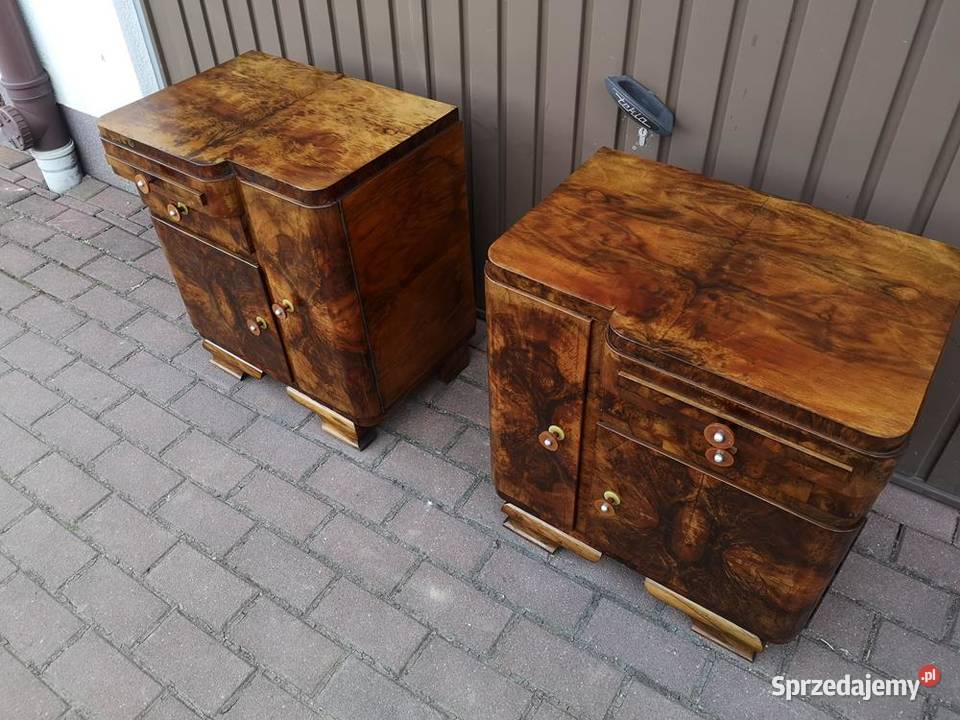 Stoliki Szafki Nocne Art Deco Orzech Stare Antyk sprzedam