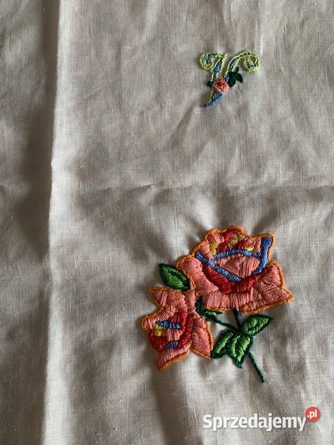 Haft rękodzieło kwiaty kolorowe inicjał A hand Częstochowa