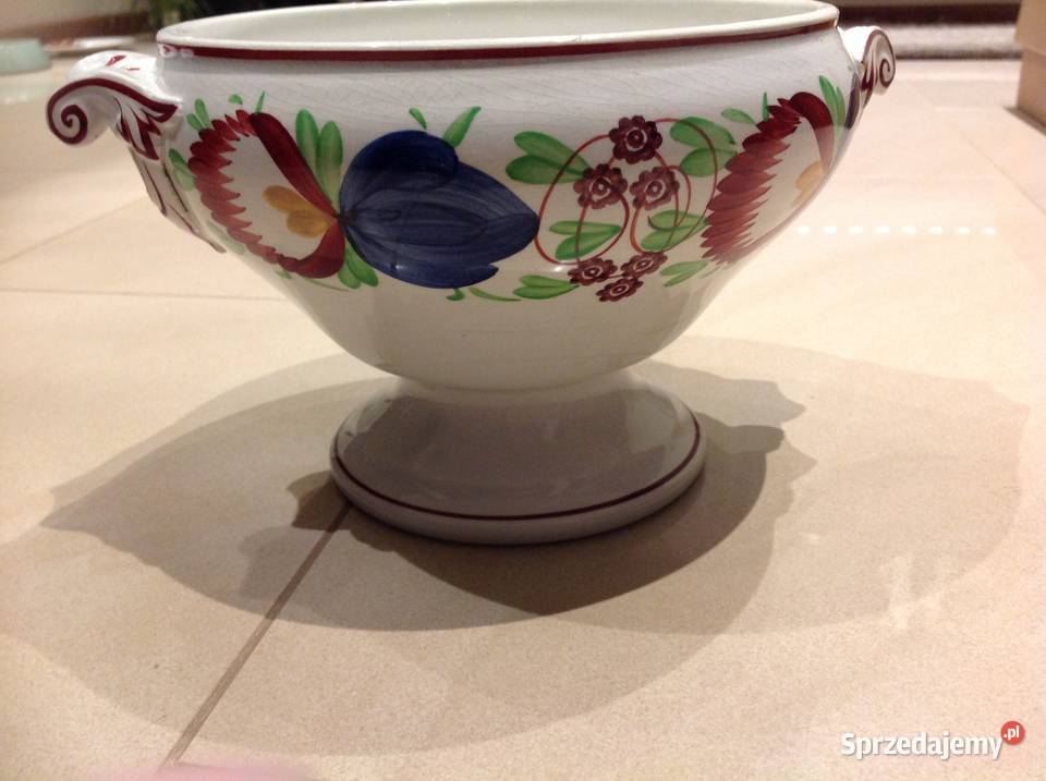 Waza Porcelanowa STARA Sygnowana biały Nowa Sól