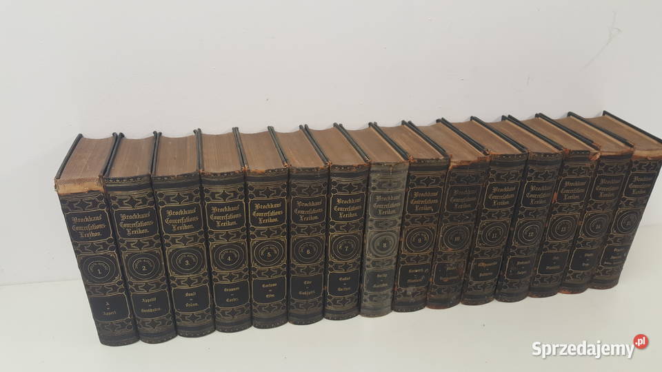 Encyklopedia Niemieckie 15 tomów 1875r Brockhaus Nowa Sól sprzedam
