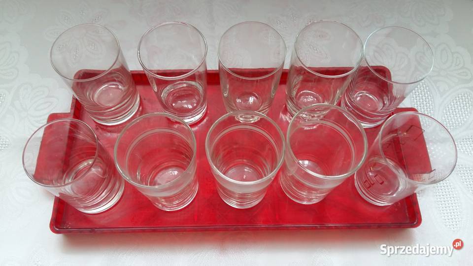 Szklanki literatki retro przezroczysty Łódź