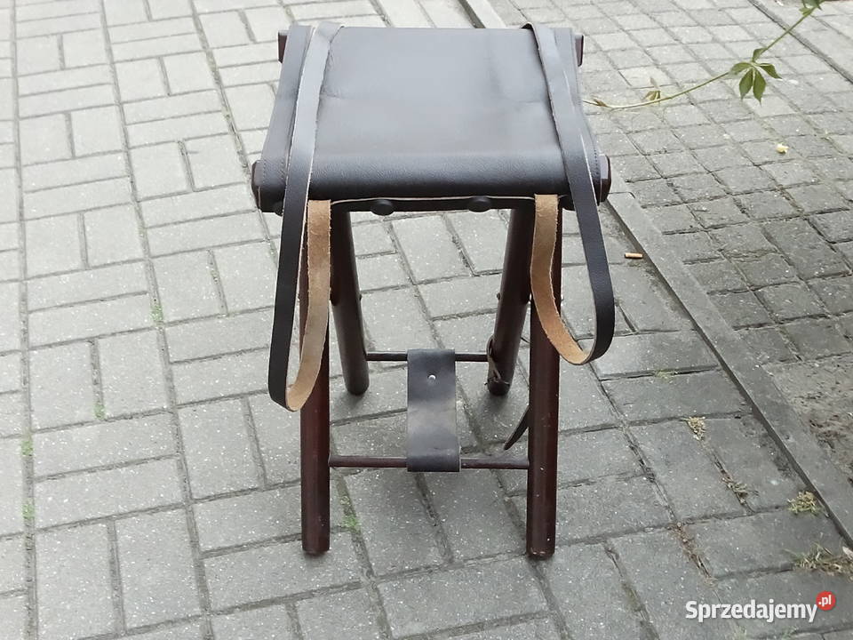 Klimatyczny Składany Stołek Myśliwski Wędkarski 35cm Biłgoraj