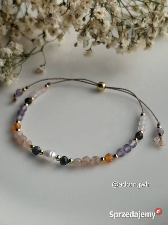 Bransoletka Szczęścia Kamienie naturalne Sznurek Gniezno