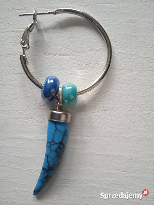 TURKUSOWE OKAZAŁE KOLCZYKI Piła