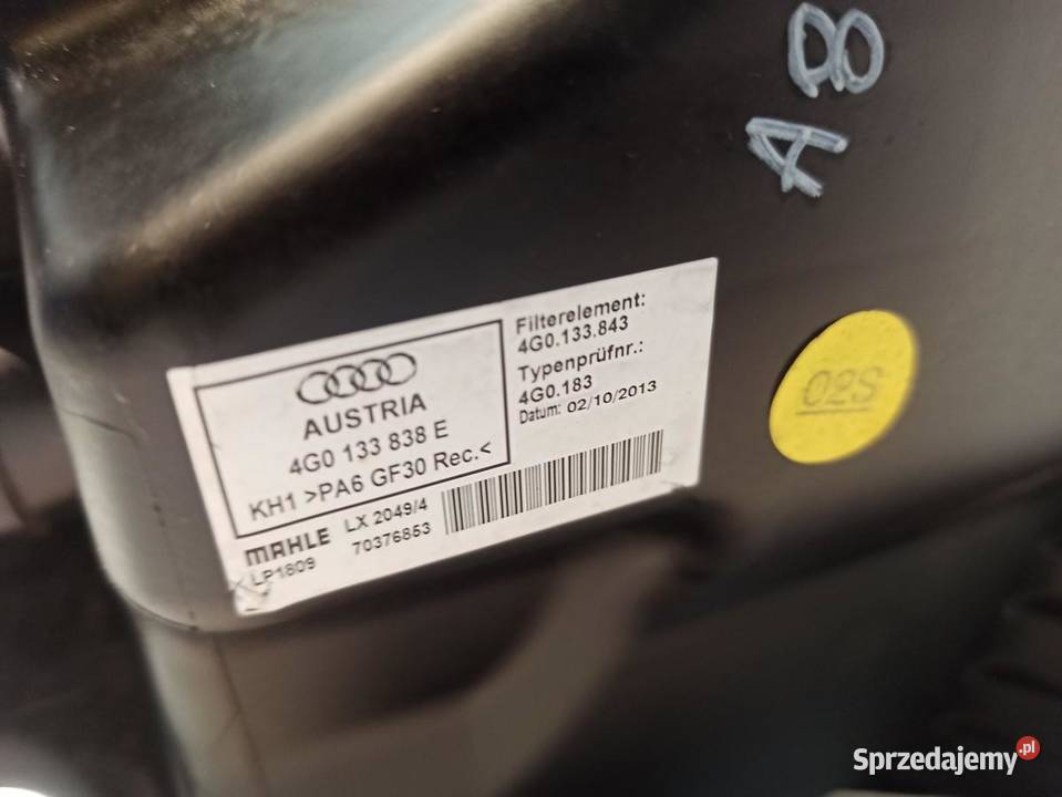 AUDI A7 4G OBUDOWA FILTRA POWIETRZA 4G0133838E