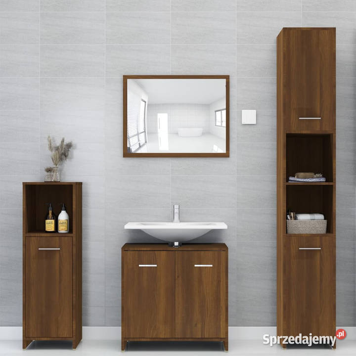 Szafka łazienkowa brązowy dąb 30x30x95 WM825839 Warszawa